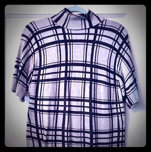 Black and gray turtle neck short sleeve